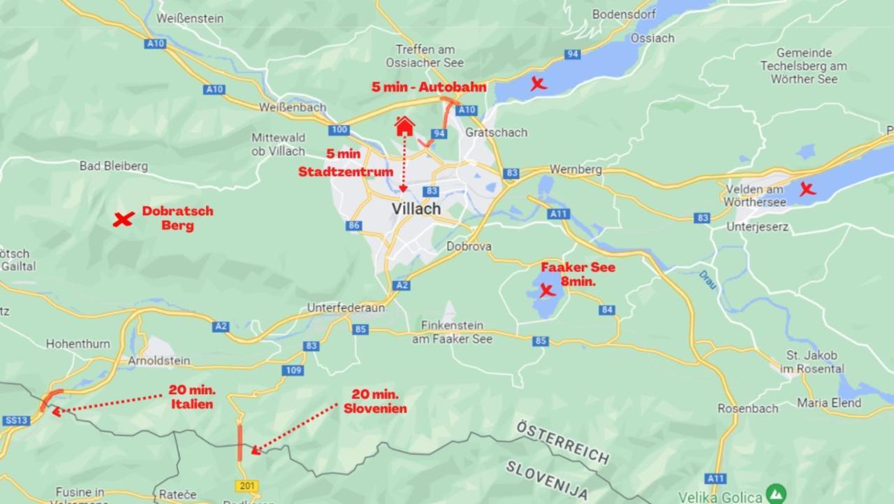 Panoramablick Exklusiv Apartment Villach Ngoại thất bức ảnh